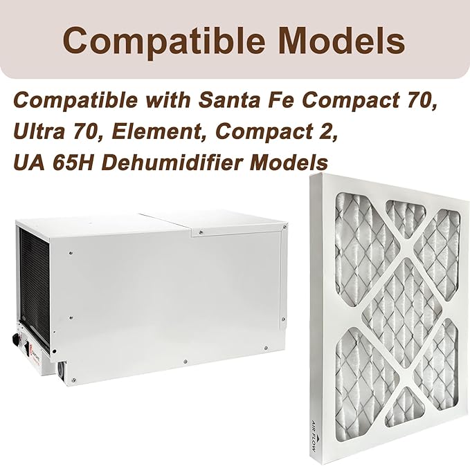 4 Pack 9 x 11 x 1 MERV 13 Replacement Dehumidifier Filters, Compatible with Santa Fe Compact 70, Ultra 70, Element, Compact 2, UA 65H Dehumidifier Models - for Crawl Spaces and Basements - Image 2