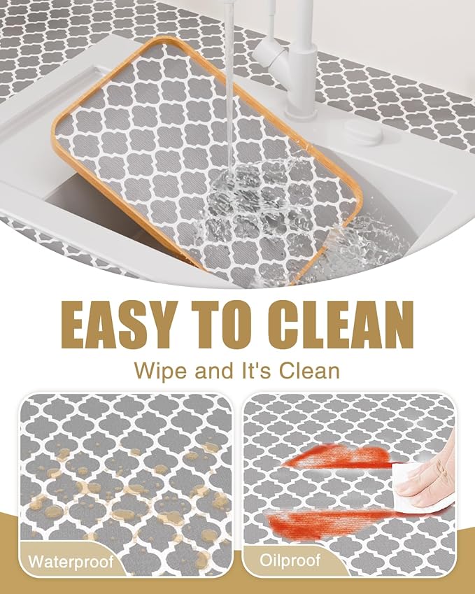 Shelf Liners for Kitchen Cabinets Non-Adhesive, Non-Slip Thickened Shelf Paper Waterproof Washable for Drawer Dresser Pantry Shelve Bathroom Protector Liner - Image 5