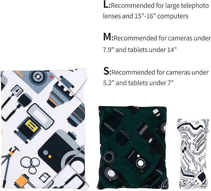 3pcs Pack Camera wrap, Protective Wrap, Magic Self-Adhesive Cloth, Anti-scratch Lens Camera Wrap, Folding, Washable, Lens pouches, Soft cloth with a sticky for camera - Image 3