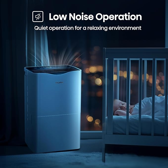 Mora Mora by Hisense 50 Pint Dehumidifier, for Space upto 4,500 Sq. Ft at Home, in Basements and Large Rooms, Energy Star, Quiet Operation,Filter Indicator with Washable Filter, 2 Years Warranty - Image 8