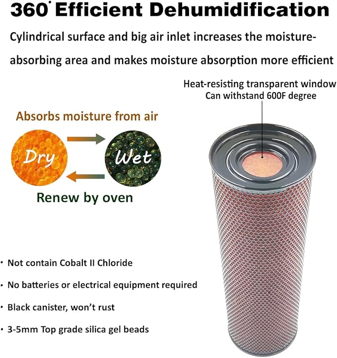 Gun Safe Dehumidifier 400g - Silica Gel Desiccant Canister, Moisture Absorber for Gun Cabinets & Safes, Protect 160 Cubic Feet, Black - Image 3