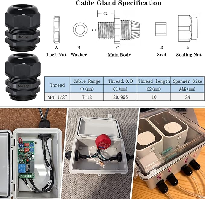Zulkit Junction Box ABS Plastic Waterproof IP65 Electrical Boxes Hinged Shell Clear Cover Outdoor Universal Project Enclosure with Mounting Plate and Wall Brackets 15.4x11.4X 6.3inch (390x290x160 mm) - Image 5