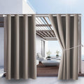 DIVA EN CAMINO DEC Outdoor Patio Curtain Waterproof Darkening Thermal Insulated Indoor Curtains for Bedroom, Porch, Living Room, Pergola, Cabana, W52 x L132, Taupe, Set of 2 Panels by DivaenCamino