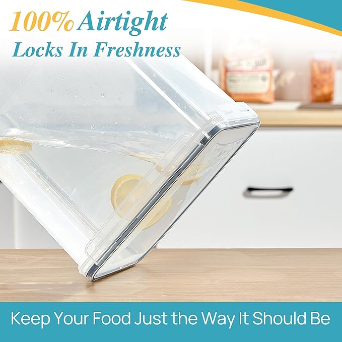 Vtopmart 8.5L 2 Pack Extra Large Flour Sugar Storage Containers for 20lbs flour, Airtight Kitchen Pantry Organization Canisters with Lids for Bulk food, Rice, Baking Supplies, BPA Free, Black - Image 6