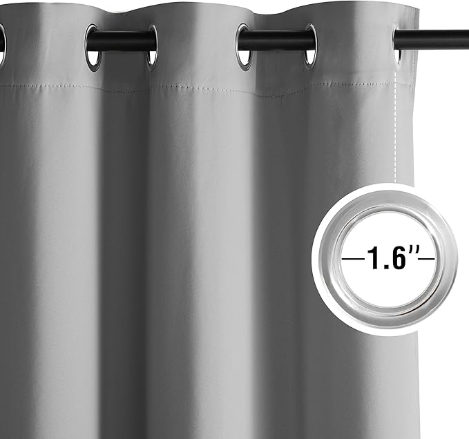 NICETOWN Room Darkening Draperies Curtains Panels, 2 Panels Silver Grey W52 x L84 - Image 4