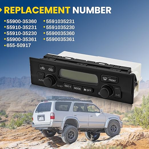 55900-35360 AC Heater Climate Control Panel Module Compatible with Toyota 4Runner 1999-2002 Climate Control Temperature Unit Replace# 55910-35231 55910-35230 - Image 2