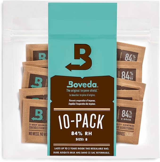 Boveda 84% Two-Way Humidity Control Packs for Woodwind Reeds – Size 8, 10 Pack – Moisture Absorbers – Protects Against Drying & Splitting – Individually Wrapped Reed Humidifiers for Day-of Performance by Boveda
