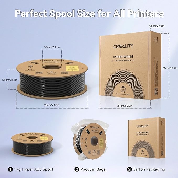 Official Creality Hyper PETG Filament Clear Black, 3D Printer Filament PETG, High Speed 600mm/s, 1kg(2.2lbs)/Spool 1.75mm, Dimensional Accuracy ± 0.05 mm - Image 7