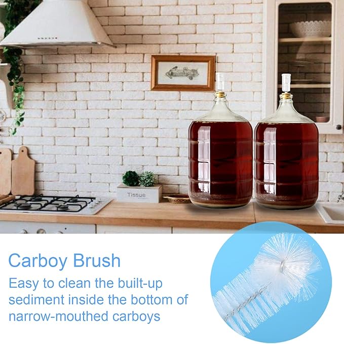 2 Pack 28inch Carboy Brush Carboy Cleaning Brush Carboy Bottle Brush Carboy Brushes for Cleaning Nylon 5 Gallon Carboy Brush for 3 5 6 6.5 Gallon Glass Carboys Corny Kegs Wine Making Home Brewing - Image 7