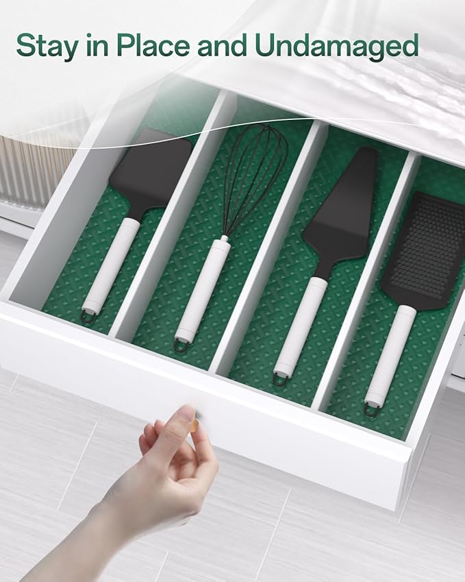 Shelf and Drawer Liner for Kitchen Cabinet, Non-Adhesive 12in x 120in Waterproof Contact Paper Refrigerator Liners Thickened Durable EVA Material Non Slip Mat for Dresser Cupboard Pantry Protector - Image 8