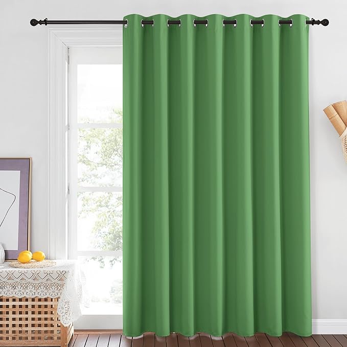 NICETOWN Room Divider 84 inch Curtain for Sliding Glass Door, Grommet Thermal Insulated Sound Reducing Window Treatment Draperies for Bedroom/Living Room, W100 x L84, 1 Panel, Froest Green - Image 2