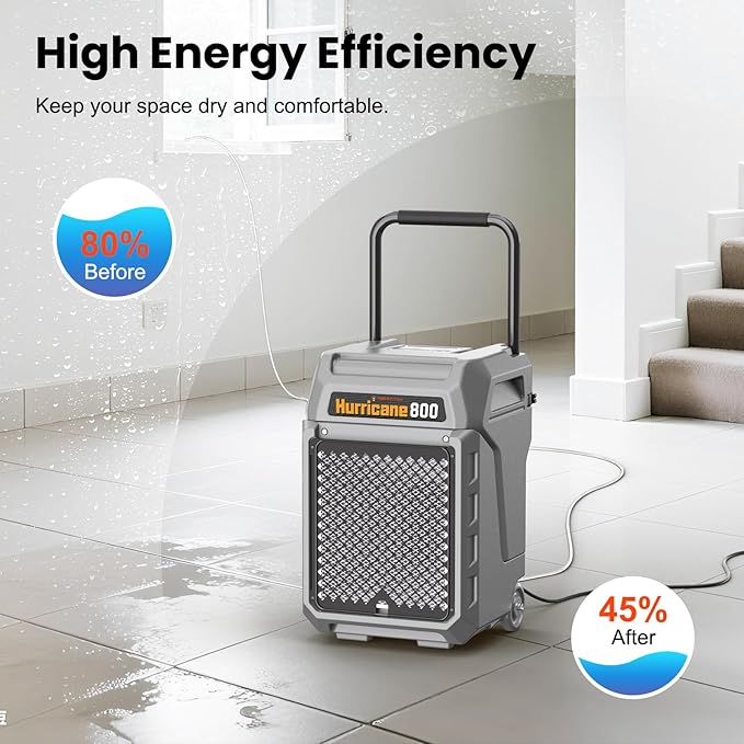 Abestorm 170 Pints Commercial Dehumidifiers with Pump & Drain Hose, Portable Industrial Dehumidifier for Water Damage Restoration, Basements, Warehouses - Covers Up to 2,100 Sq.Ft - 5-Year Warranty - Image 4