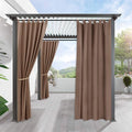 RYB HOME Waterproof Outdoor Curtains - Sunlight Block Windproof Privacy Outside Deck for Patio Porch Balcony Pergola Shower Enclosure, W 52 x L 72 inches, 1 Panel, Mocha by RYBHOME