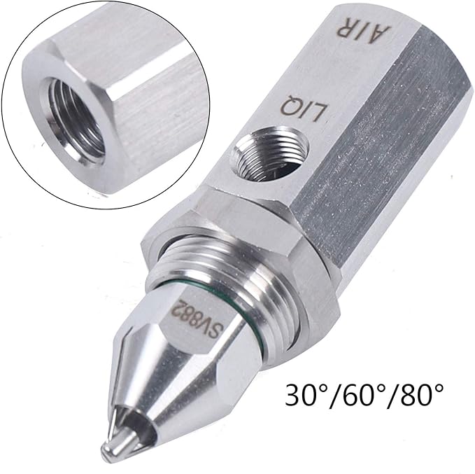 Stainless Steel Ultrasonic Air Atomizer Nozzle - Wet Fog Ultra-Fine Mist Nozzle for Cooling, Humidifying, And Dust Control (80 Degree) - Image 5