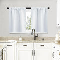 NICETOWN Greyish White Window Curtain Panels - Thermal Insulated Rod Pocket Room Darkening Curtain Sets for Bedroom (Platinum - Greyish White, 2 Panels, 29 by 20) by NICETOWN