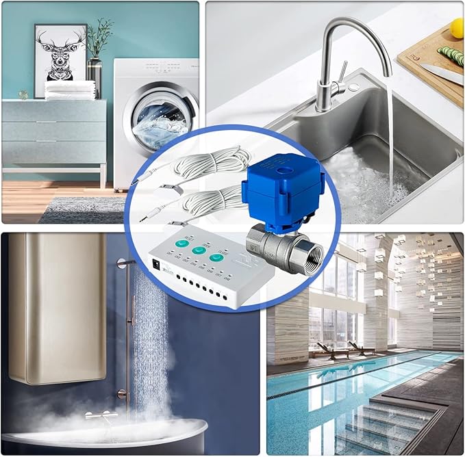 iSpring LS43 Water Leak Detector Alarm System, Automatic Shut-Off Valve and 2 Detection Sensors, Connects Up to 8 Sensor to Prevent Flooding, 3/4" NPT - Image 4