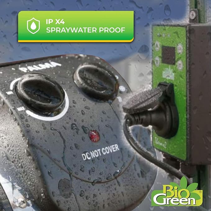 BioGreen Electric Greenhouse Heater & Fan with Digital Thermostat PALMA | 1500 Watts, 5100 BTU/hr | 5800 ft³/h Air Circulation -58 to 210.2°F | Stainless Steel | Spraywater Proof - Image 7