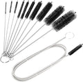 CiaraQ Bottle Cleaning Brushes, 8 Inch Nylon Tube Brush Set & A Flexible Long Drain Brush 60 inch, Cleaner for Narrow Neck Bottles Cups with Hook, Set of 11pcs, Black by CiaraQ