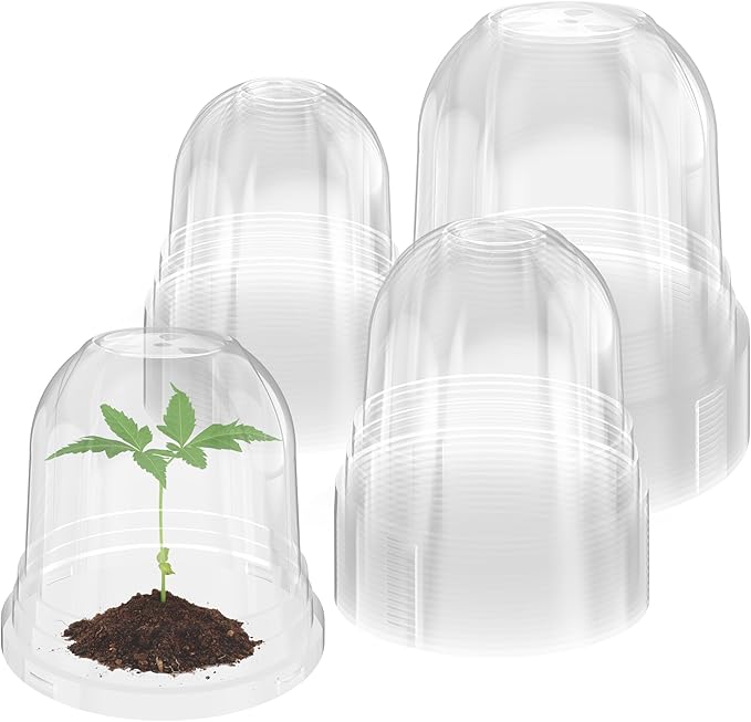 36 Packs 5/4/3.5 Inch Clear Plant Pot Humidity Domes, Transparent Seedling Domes Compatible with 5/4/3.5 Inch Reinforced Nursery Pots by Bluepro