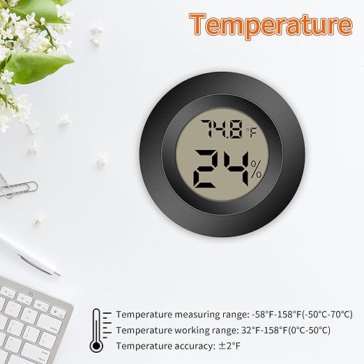 Mini Hygrometer Indoor Outdoor Thermometer Humidity Meter Digital LCD Temperature and Humidity Monitor Humidity Gauge for Greenhouse Humidor Reptile Thermostat Jars Fahrenheit(℉)/ Celsius(℃) 4 Pack - Image 4