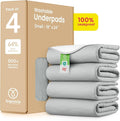 IMPROVIA® Washable Underpads, Heavy Absorbency Reusable Incontinence Pads for Kids, Adults, Elderly, and Pets - Waterproof Protection Floor Grey & White (4 Pack - 18x24) by IMPROVIA