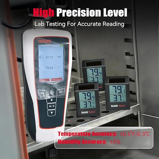 BaldrTherm Humidity Meter Hygrometer, Solar-Powered Room Thermometer Indoor Digital Temperature Sensor Monitor, 2.2''Humidity Gauge for Baby Rooms, Home, Office, 1Pack, Black - Image 3
