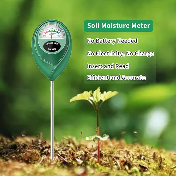 Soil Moisture Meter, 2 Pack Long Probe Soil Moisture Monitor for House Plants, Soil Hygrometer Moisture Sensor for Indoor & Outdoor, Garden, Farm, Lawn Plant Care, No Battery Needed(Green + White) - Image 2