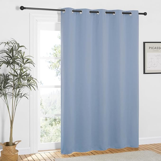 NICETOWN Vintage Blue Blackout Curtains 84 inch Length, Grommet Top Room Darkening Drapes for Bedroom Living Room, Light Blocking Window Covering for Privacy (W66 x L84 Inch, 1 Panel) - Image 8