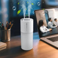 Dual-spray 400ml Mini Humidifier for Desk - Portable Rechargeable Personal Desktop Humidifiers for Office Car Travel Plants Bedroom Baby, Auto Shut-Off, 2 Mist Modes, Super Quiet, White by Nauttxon