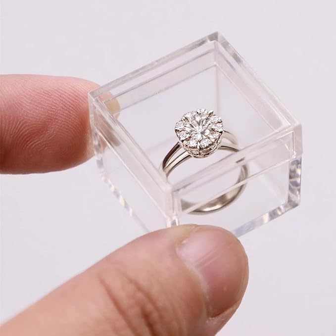KissYou Small Acrylic Box with Lid Clear Candy Boxes for Display Party Decoration Plastic Square Cube - Image 4