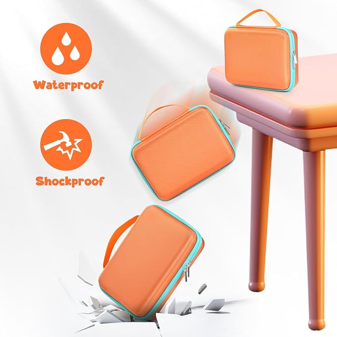 Case Compatible with 3Doodler Start+ Essentials for 3D Pen Set for Kids, Carrying Holder Fit for Printing Pens, Storage Organizer for Printing Filament Refill, Micro-USB Charger (3D-05-Orange) - Image 5