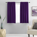 DONREN 48 Inch Length Short Curtains for Kitchen - Small Window Treatment Rod Pocket Blackout Curtain Drapes (1 Pair,Royal Purple,52 Inches Wide by 48 Inches Long) by DONREN