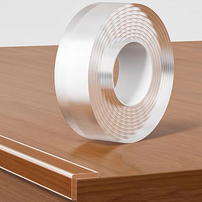 0.8 in x 9.84 FT,Clear Edge Protector Strip Sharp Edge Wrap Cover Tape, Self Adhesive Protective Bumper Guards for Cabinet Door Desk Glass Table Bed Furniture, Kitchen Countertop, Waterproof by Unknown