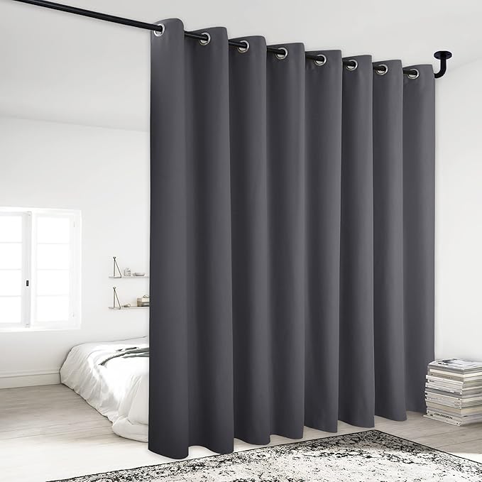 NICETOWN Wall Curtain for Bedroom, Room Divider Curtain for Doorways, Vertical Blind for Sling Door, Privacy Sound Reduction Curtains Room Dividers for Patio (Grey, 1 Panel, 95" Tall x 120" Wide) by NICETOWN