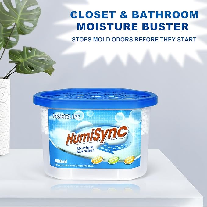 Moisture Absorbers, 6 x16.9 Oz Portable Humidity Absorber Boxes for Bathroom, Closet, Kitchen, Dehumidifiers, Attract and Trap Excess Moisture, Convenient and Effective, Blue - Image 5