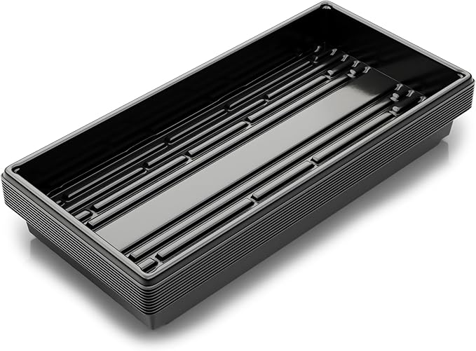 10x20 Inch Black Plastic 10 Pack Plant Propagation Tray – Growing Trays for Garden, Planting, Seedling, Soil & Hydroponic Horticulture - Microgreen Trays Grow Plants - No Drain Holes - Image 9