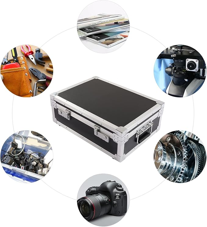 Safe Box Storage Box,Large Capacity Locking Briefcase, Lockable Dorm Storage Trunk with Combination, Lock for Personal Items, Cash, Laptop (Black) - Image 5