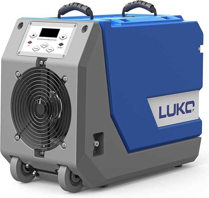 LUKO 180 PPD Commercial Dehumidifier with Pump, Crawl Space Dehumidifier with Continuous Drain Pump, Industrial Strength for Large Spaces, Basement, Post-Flood Drying, 5 Years Limited Warranty by LUKO