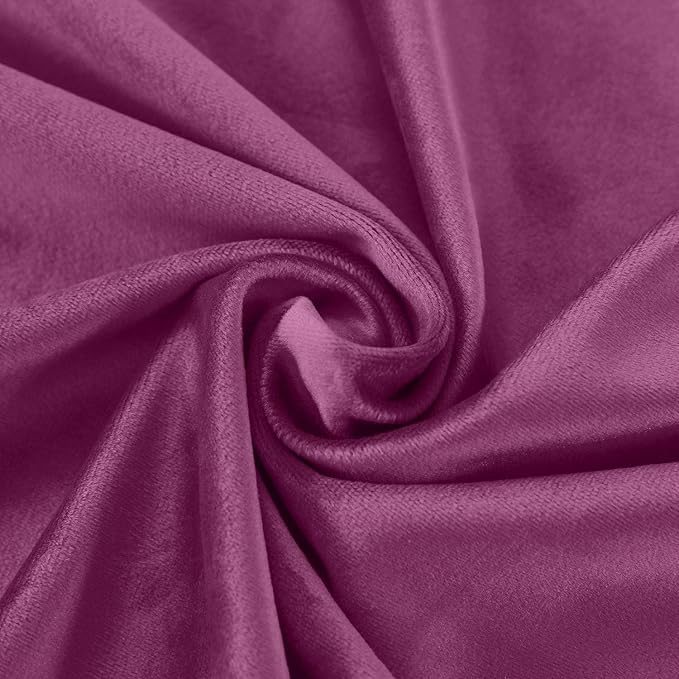 ChadMade Blackout Lined Premium Velvet Curtain Purple 84Wx84L Inch (1 Panel), Eyelet Grommet for Livingroom Bedroom Theater Studio, Leon Collection - Image 6