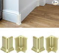 uxcell Self Adhesive Baseboard Corner Blocks, 2.2 Inch Wall Edge Corner Protector 2 Inside + 2 Outside Corners-Connector for Wall Floor Furniture Edge(Champagne) by uxcell