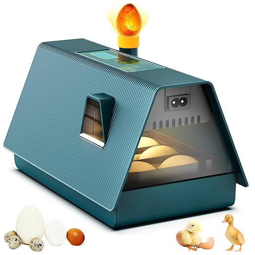 Incubator for Hatching Chicks, 10 Eggs Incubators with Automatic Egg Turning, Temperature and Humidity Control, Egg Candler, Hatching Incubator for Small Poultry, Chicken, Ducks (10 Eggs) by APODESS