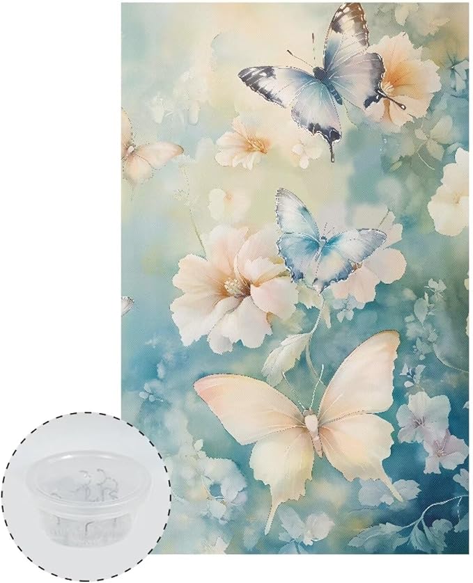 Butterfly Flower Headrest Cover Sofa Headrest Protective Covers Anti-Fade Couch Back Cover Washable Chair Headrest Protector Cover for Home & Office Furniture - Image 2