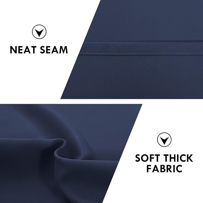 DWCN Navy Room Darkening Blackout Curtains - Thermal Insulated Privacy Energy Saving Window Curtain Drapes 52 x 54 inch Length, Set of 2 Bedroom Living Room Curtains - Image 6