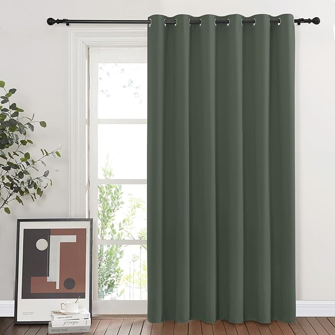 NICETOWN Sliding Door Curtains 84 inches Long, Grommet Blackout Thermal Patio Door Curtain Panel Sliding Door Drapes/Draperies for Room Divider (1 Panel, Dark Mallard, W80 x L84) - Image 8