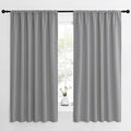 NICETOWN Short Curtains for Wide Window - Thermal Insulated Rod Pocket Blackout Drapes/Draperies for Dining Room (2 Panels, W62 x L63 inches, Silver Grey) by NICETOWN