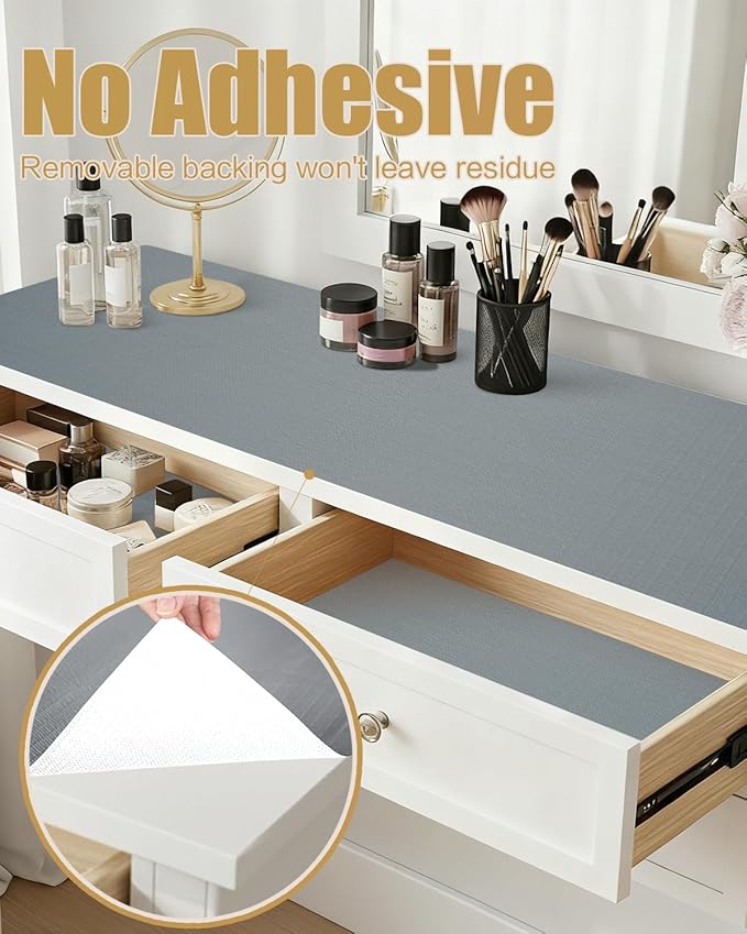 Shelf Liners for Kitchen Cabinets Non-Adhesive, Non-Slip Thickened Shelf Paper Waterproof Washable for Drawer Dresser Pantry Shelve Bathroom Protector Liner - Image 3