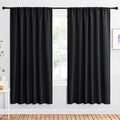 NICETOWN Black Blackout Curtain Blinds - Solid Thermal Insulated Window Treatment Blackout Drapes for Bedroom (2 Panels, 62 inches Wide by 72 inches Long) by NICETOWN