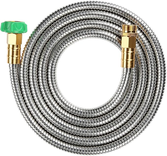 Beaulife 304 Stainless Steel Metal Garden Hose Connector 10 Feet Short Garden Water Hose Extension Extender, Drinking Water Hose Lead and BPA Free by Beaulife