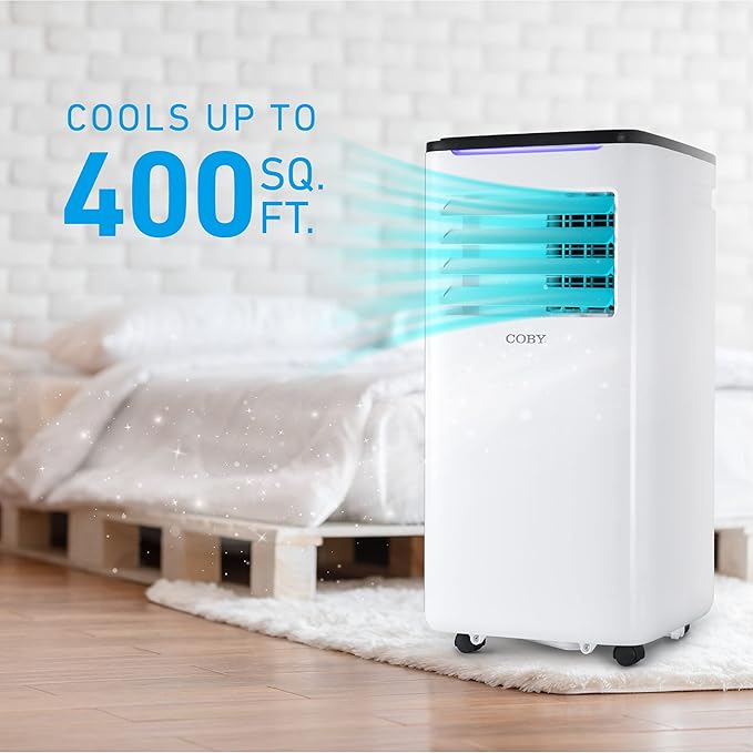 COBY Portable Air Conditioner 3-in-1 AC Unit, Dehumidifier & Fan, Air Conditioner 9,000 BTU Portable AC Unit for 400 Sq. Ft. with Remote Control, 24-Hour Timer, & Installation Kit - Image 3