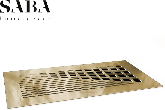 SABA Home Decor Air Vent Covers Register - Acrylic Fiberglass Grille 8" x 4" Duct Opening (10" x 6" Overall) Gold Mirror Finish Decorative Cover for Walls and Ceilings (not for Floor use), Vivian - Image 3